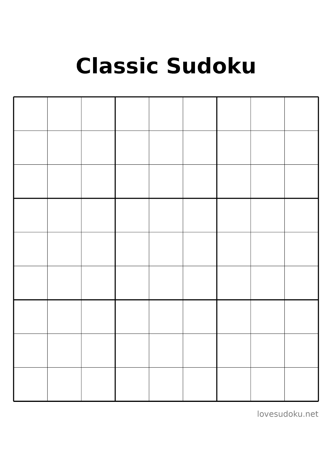 printable blank sudoku grids